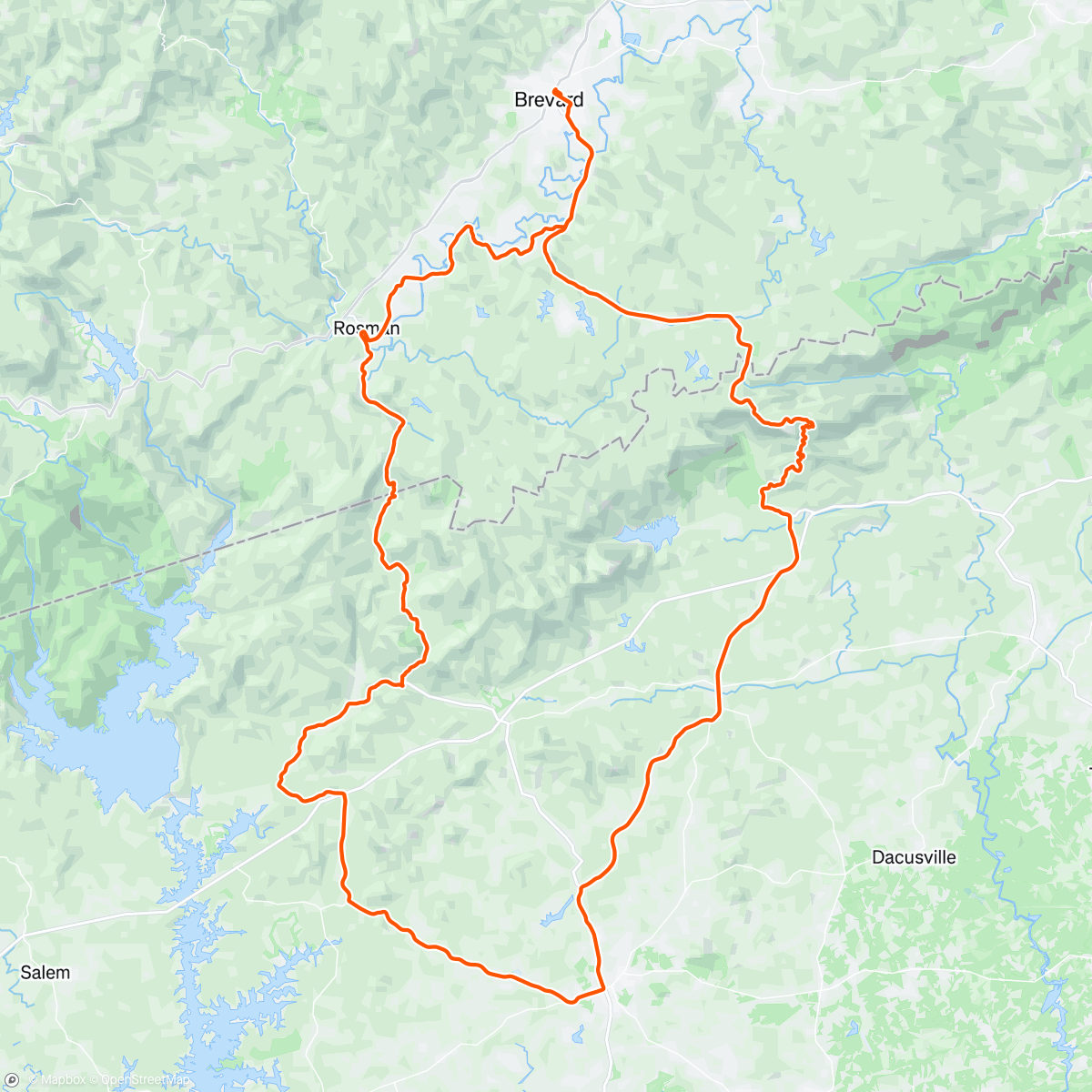 Map of the activity, What a dumb day to ride to South Carolina 🥵