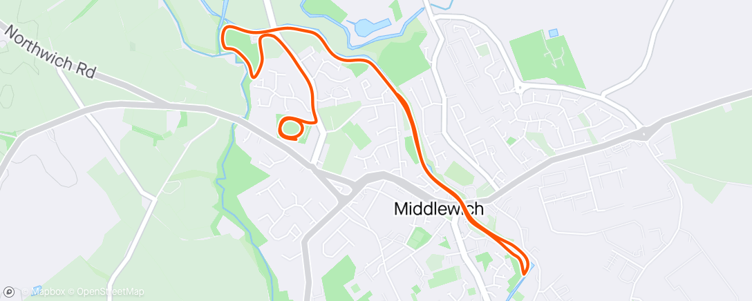 Map of the activity, Middlewich 5k