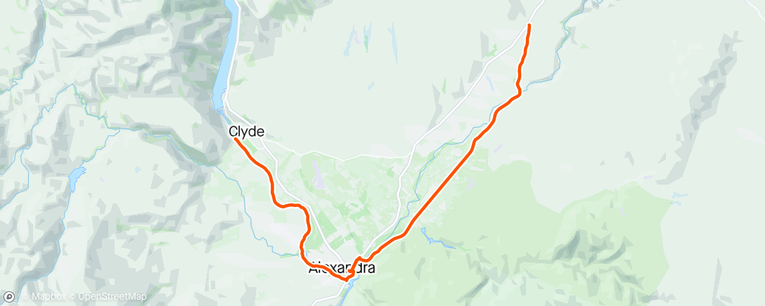 Map of the activity, Otago rail trail Day 1 morning