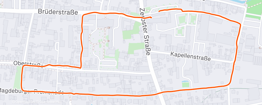 Map of the activity, Nachtspaziergang