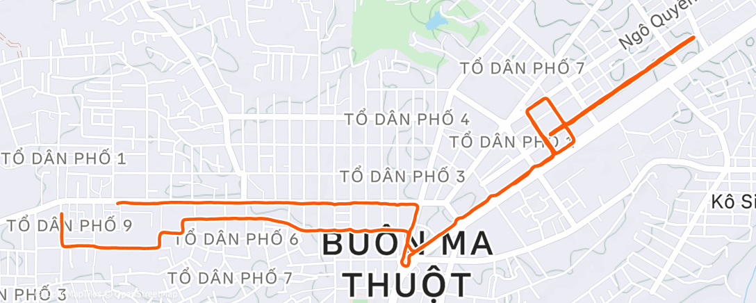 Map of the activity, Morning Run