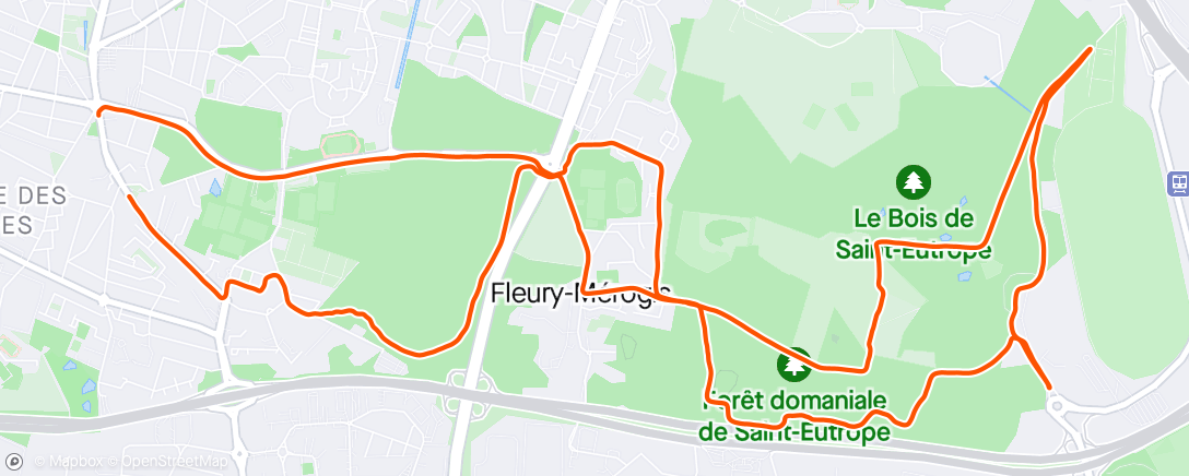 Map of the activity, Sortie VTT en soirée