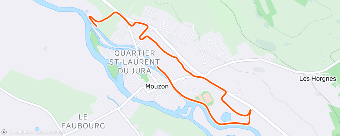 Map of the activity, Course à pied dans l'après-midi