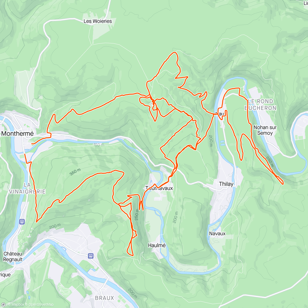 Map of the activity, Rando Monthermé La ROC La Tour