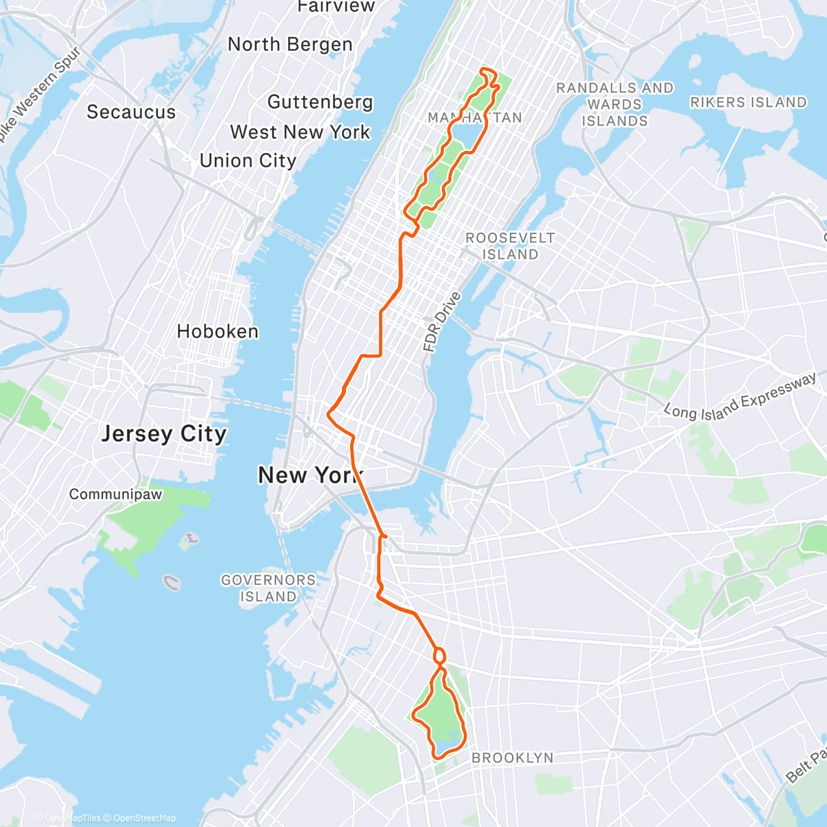 Map of the activity, Zwift - Group Ride: 3R True2.5 Steady Ride [2.5w/kg avg] (C) on Double Parked in New York