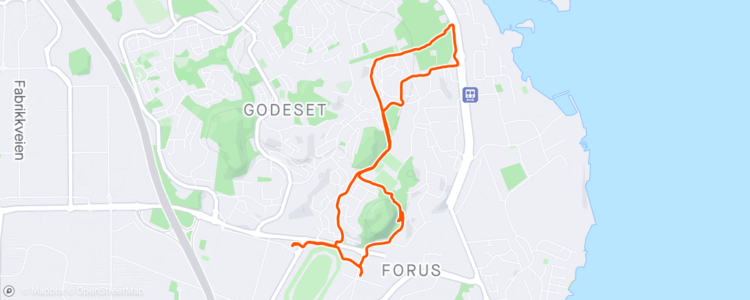 Map of the activity, Gogging rundtomkring på Forus