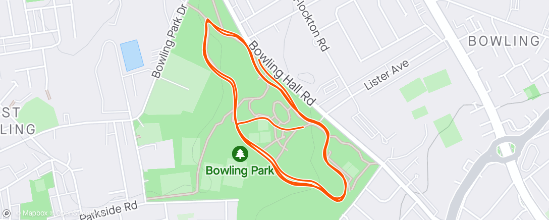 Map of the activity, #parkrun 175 @Bowling park