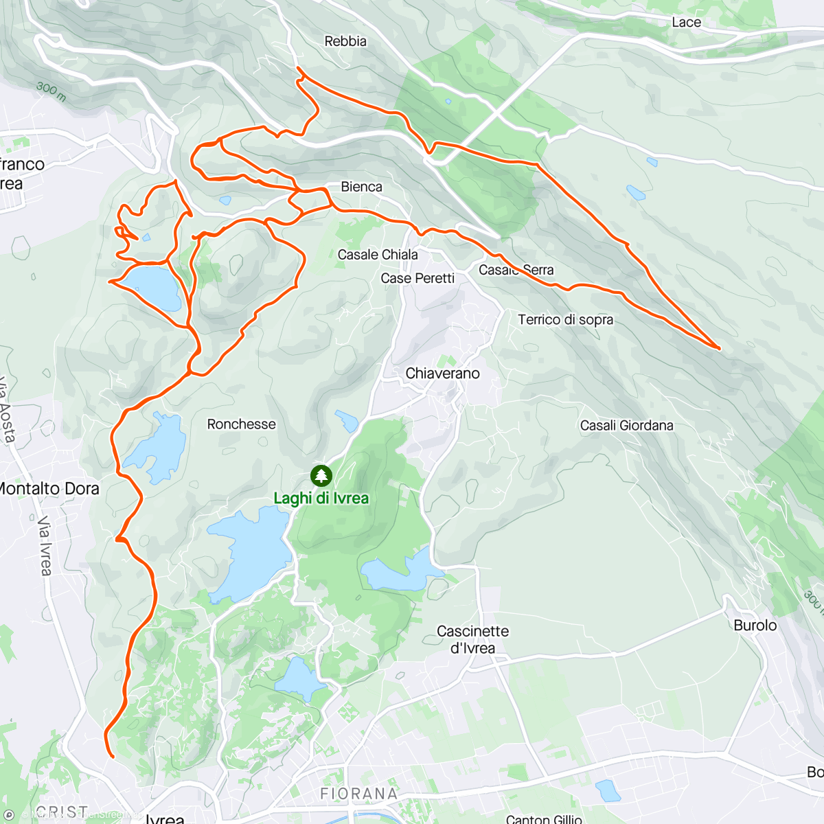 Map of the activity, E-MTB laghetti e Serra
