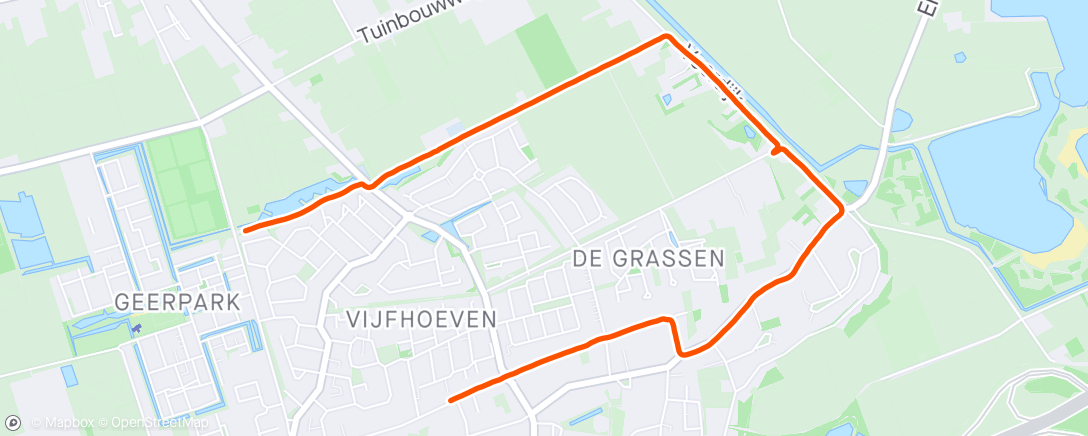 Map of the activity, 4x 1km = 5,46