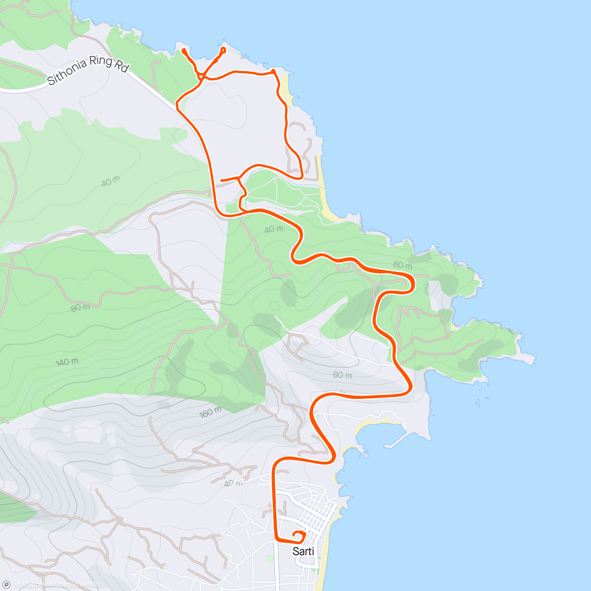 Map of the activity, Portokali cat&beach