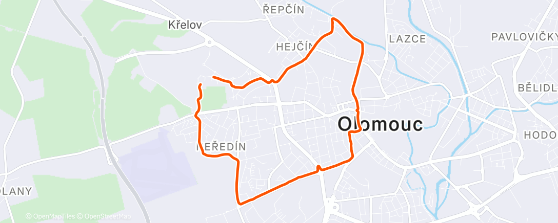 Map of the activity, Ranní klouzání ❄️