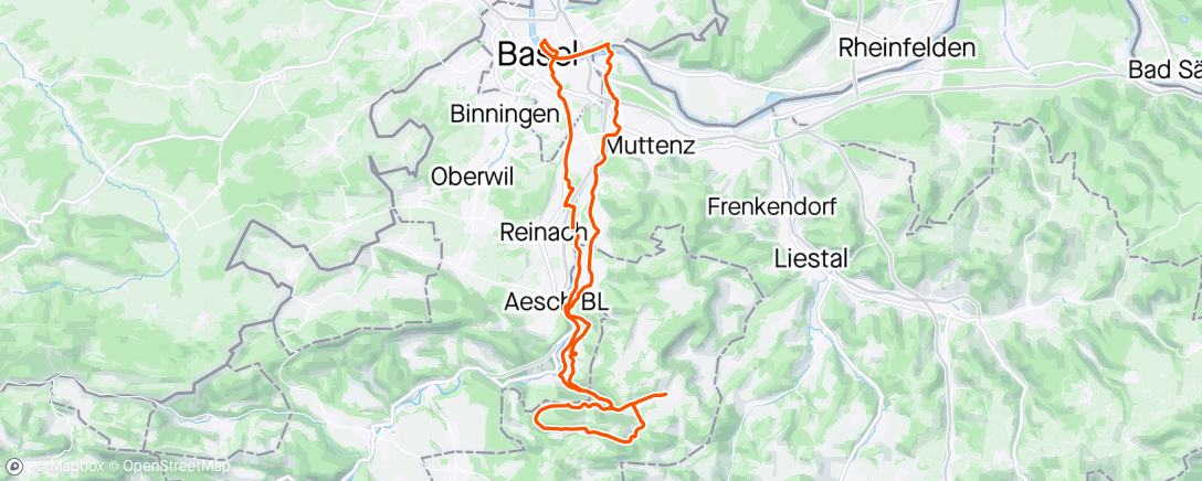 Map of the activity, Ride w/ O&G group