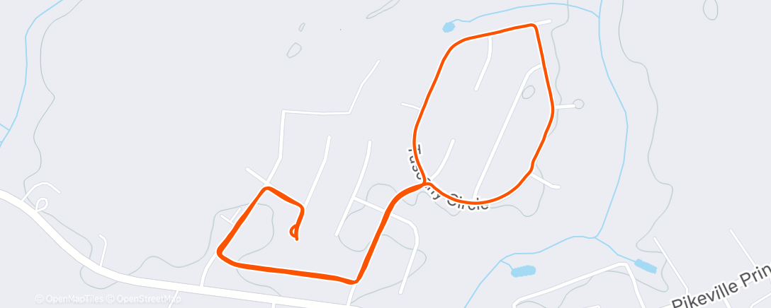 Map of the activity, Afternoon Run