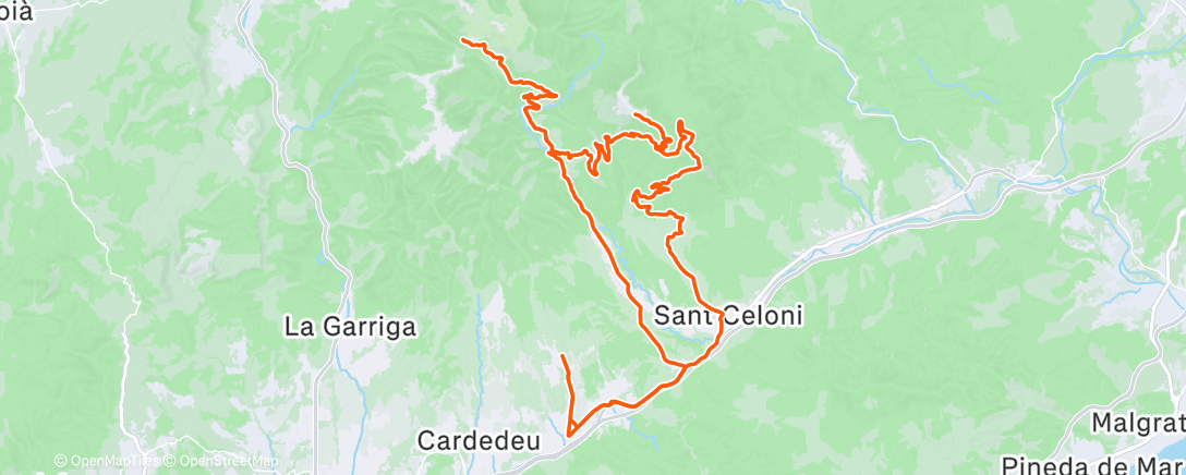 Map of the activity, Lunch Ride