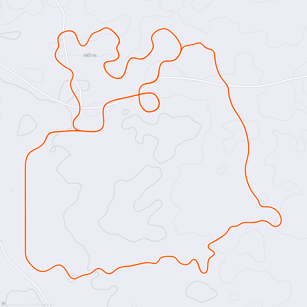 Map of the activity, 50 km Tagesziel mit einem Recom Workout überbrücken