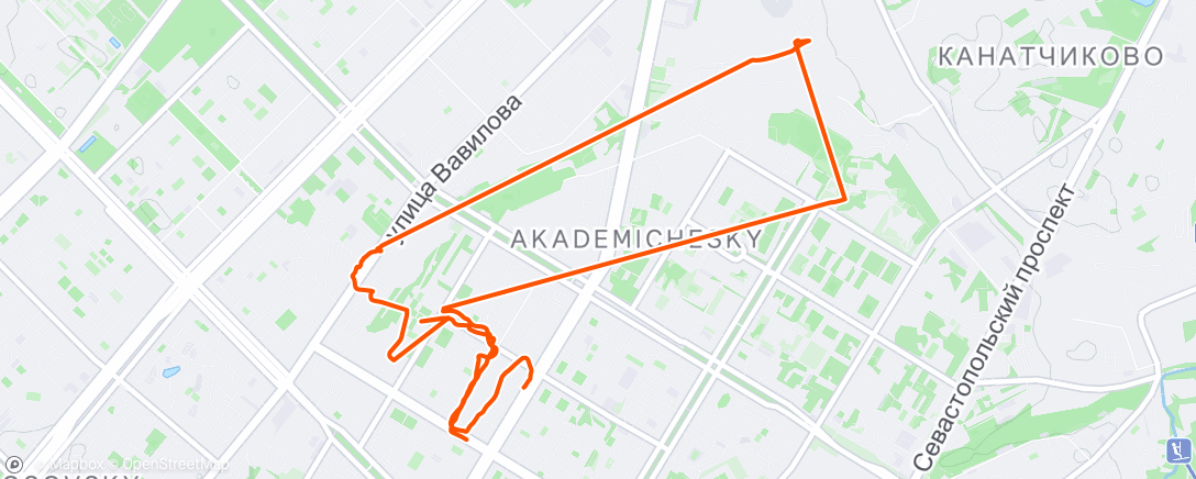 Map of the activity, Morning Run