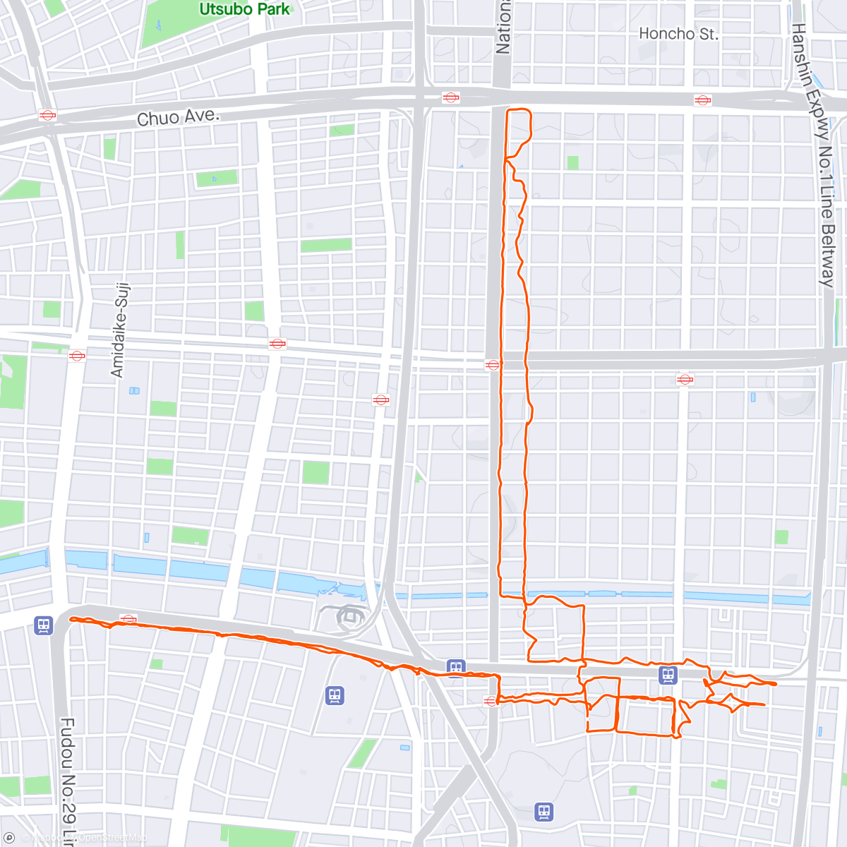 Map of the activity, Osaka Morning Walk
