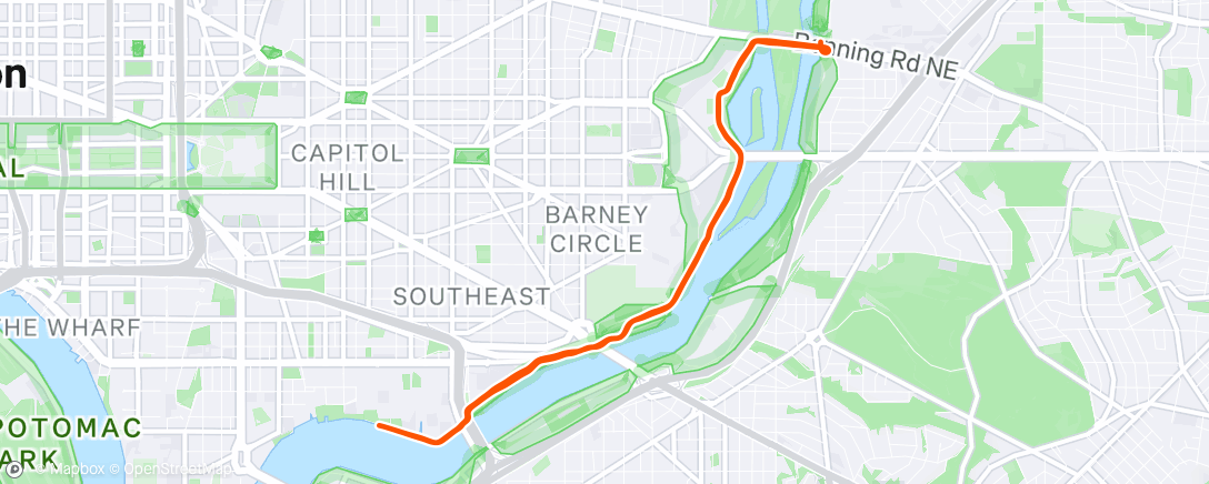 Map of the activity, Afternoon Run