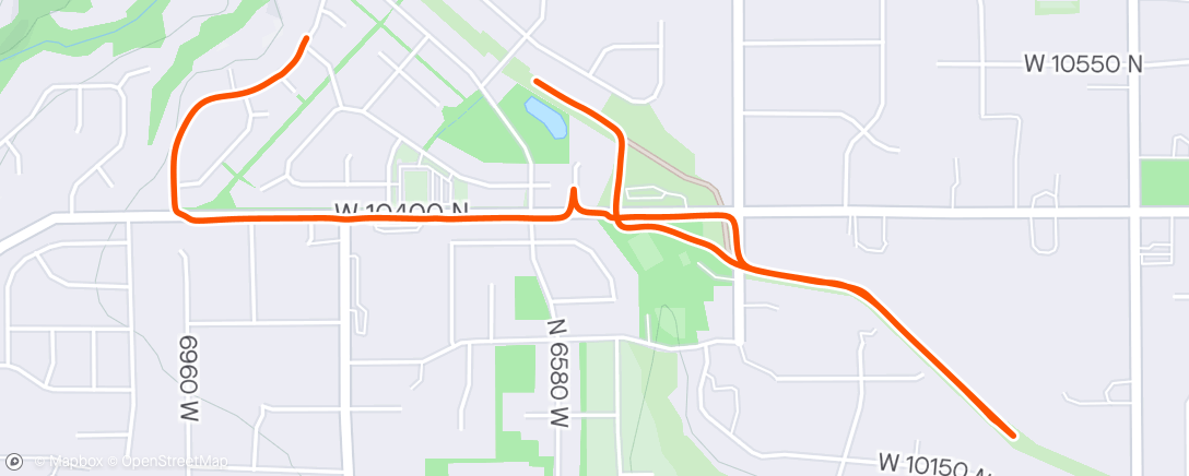 Map of the activity, 2 x 1 road intervals