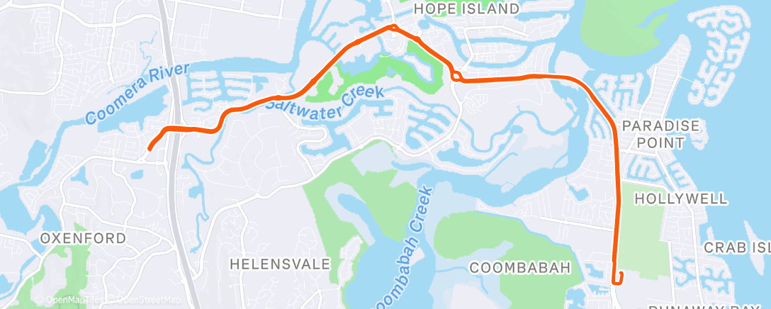 Map of the activity, Afternoon Ride