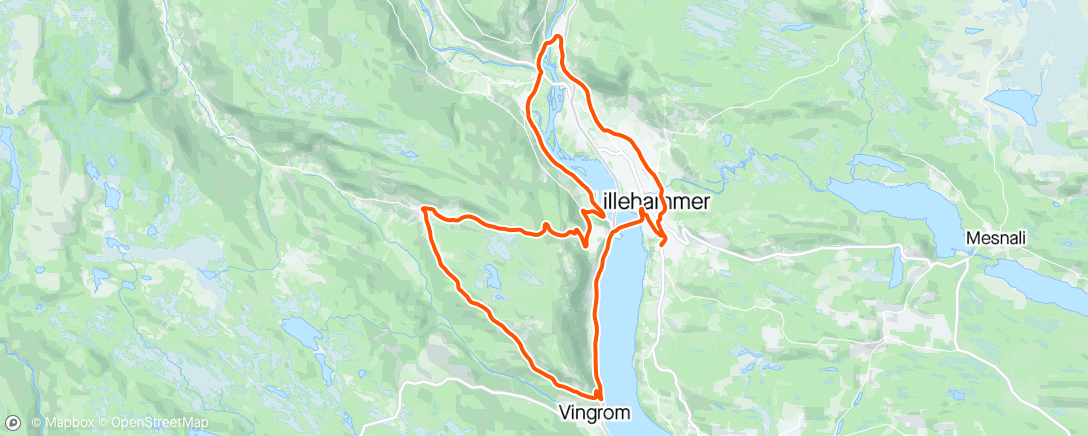 Map of the activity, Døsen-Reistad-Fåberg