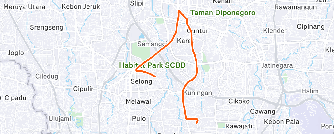 Map of the activity, Morning Run