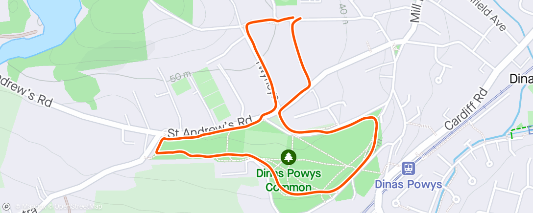 Map of the activity, Round the common with Scout