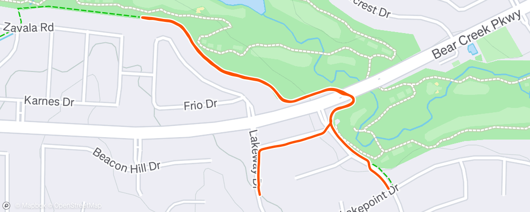 Map of the activity, Morning Walk