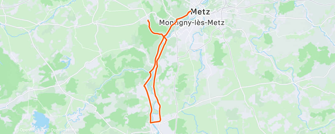 Map of the activity, Sortie vélo le midi