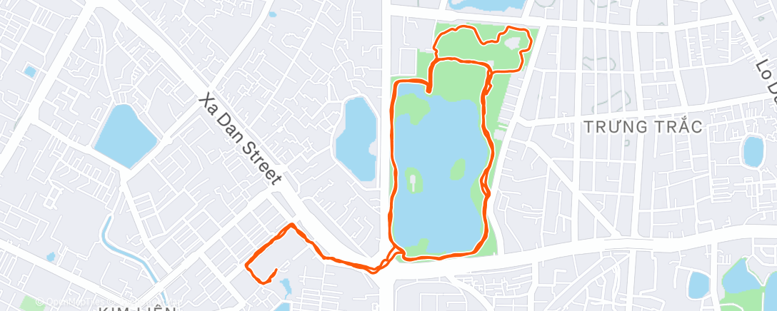 Map of the activity, Afternoon Run