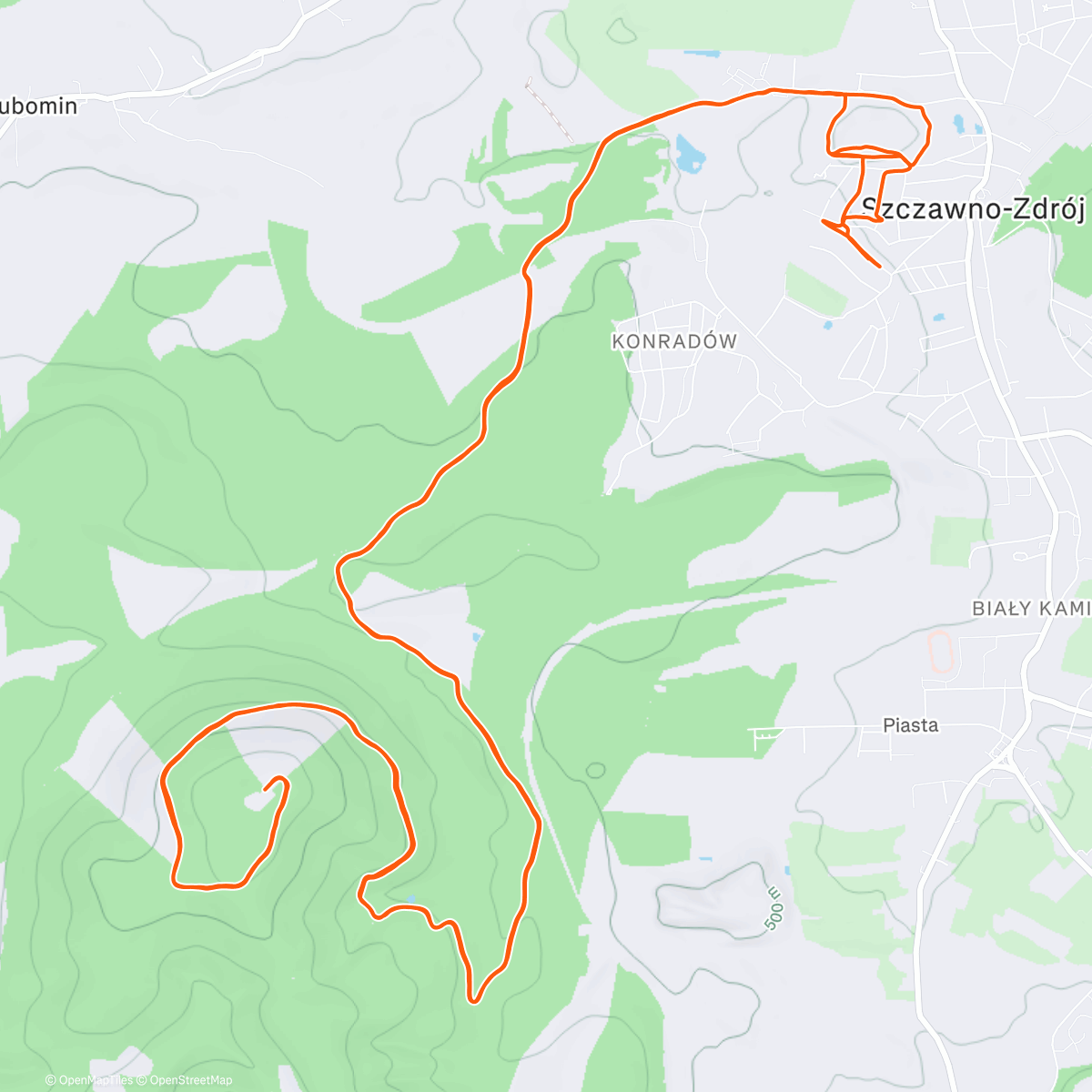Map of the activity, Lunch Trail Run
