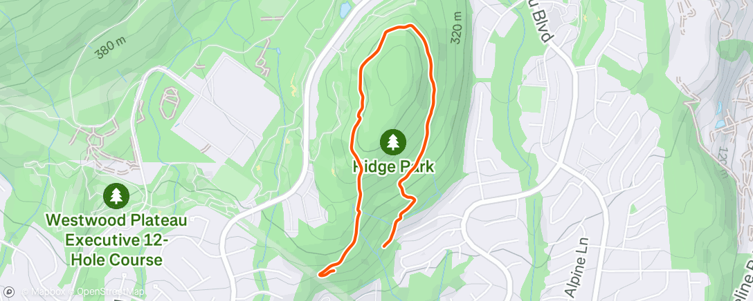 Map of the activity, Afternoon Hike