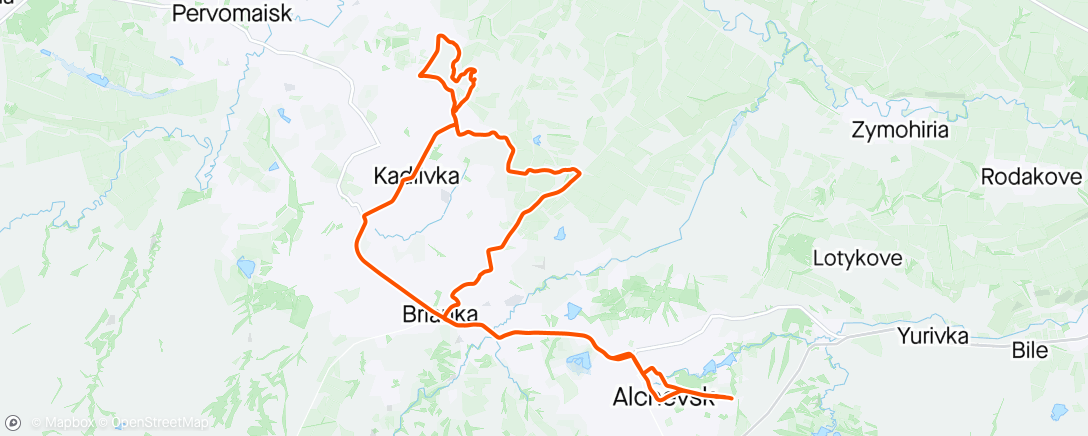 Map of the activity, На Стахановские каменоломни