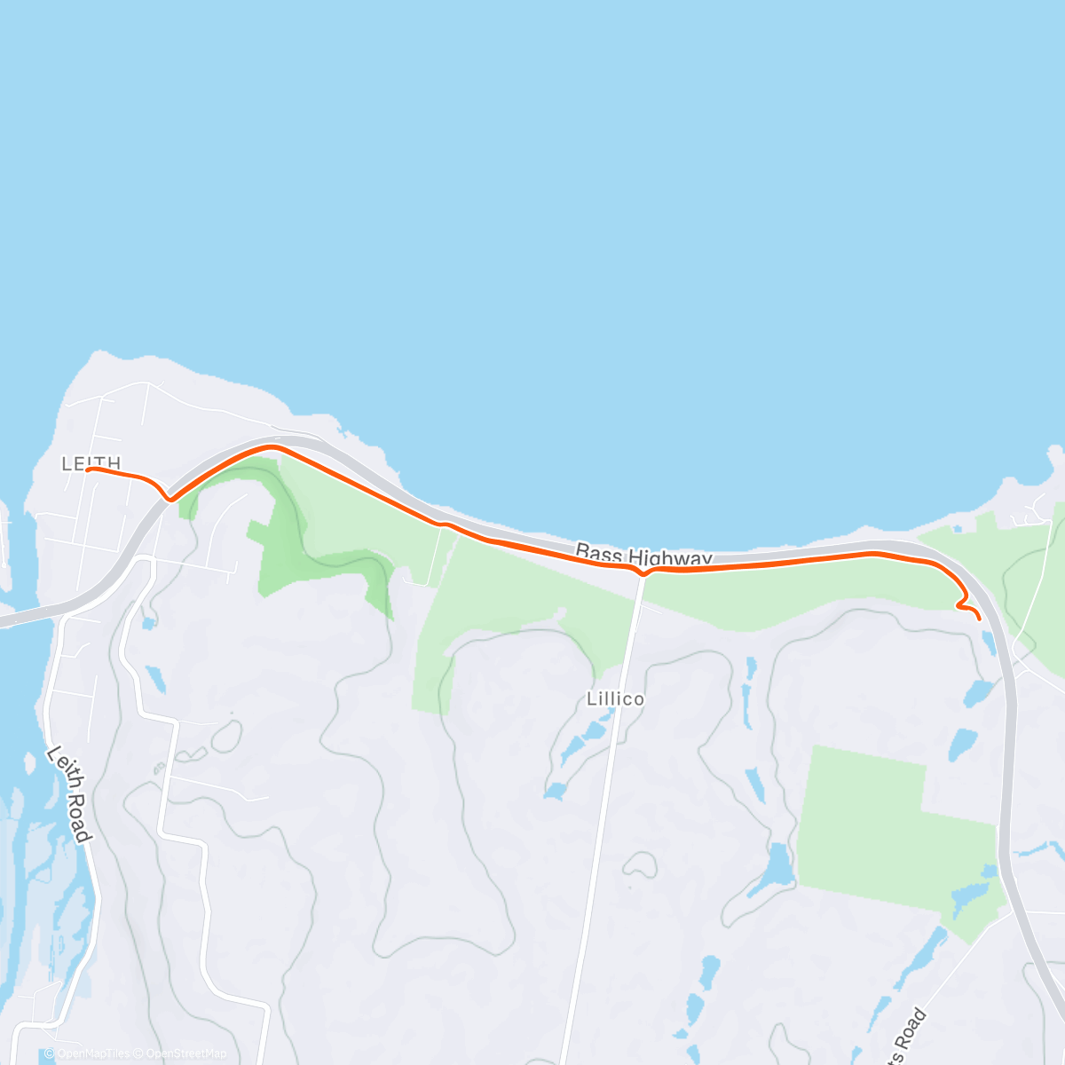 Map of the activity, Sunday Afternoonlong  Run