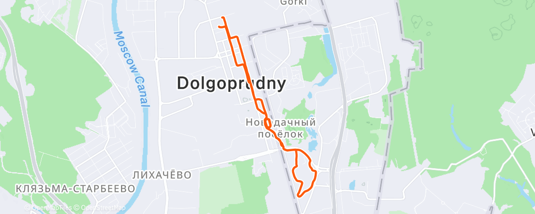 Map of the activity, Evening Run