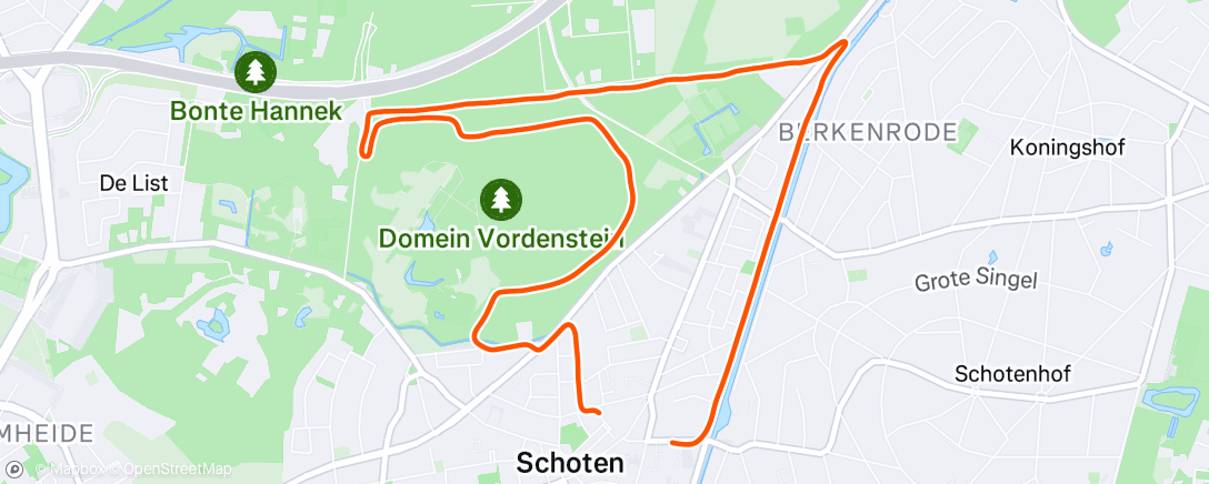 Map of the activity, Morning Run