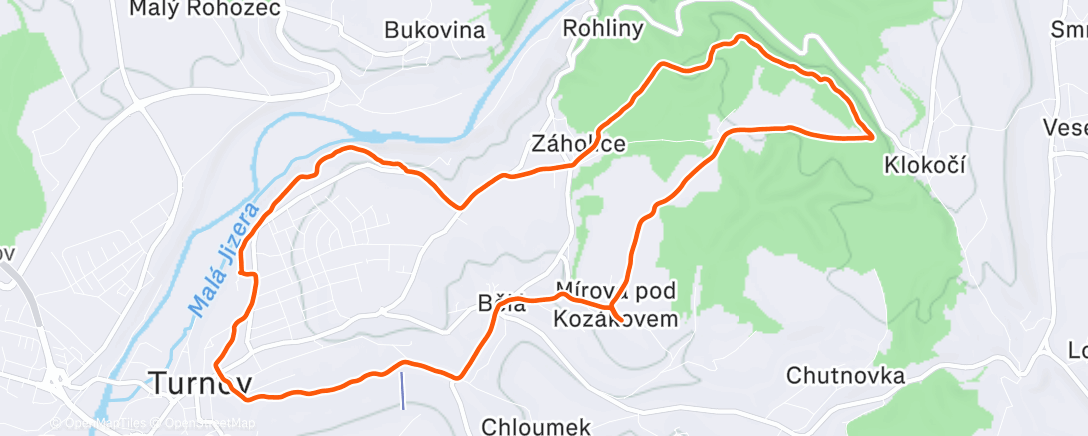 Map of the activity, Klokočí