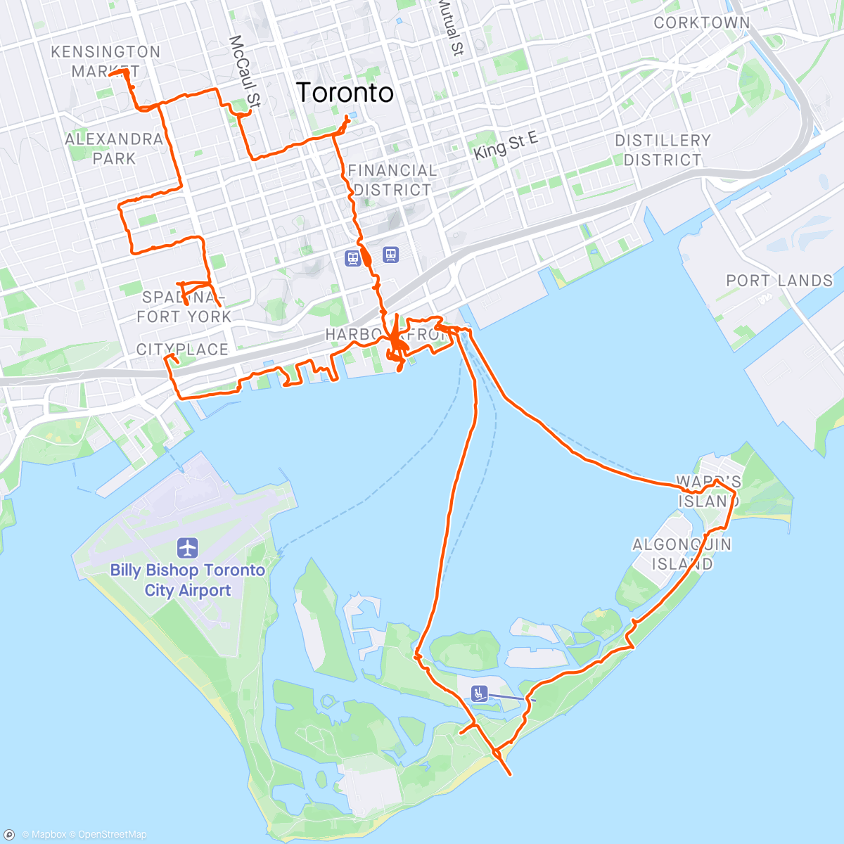 Mapa de la actividad, Another Toronto City walk