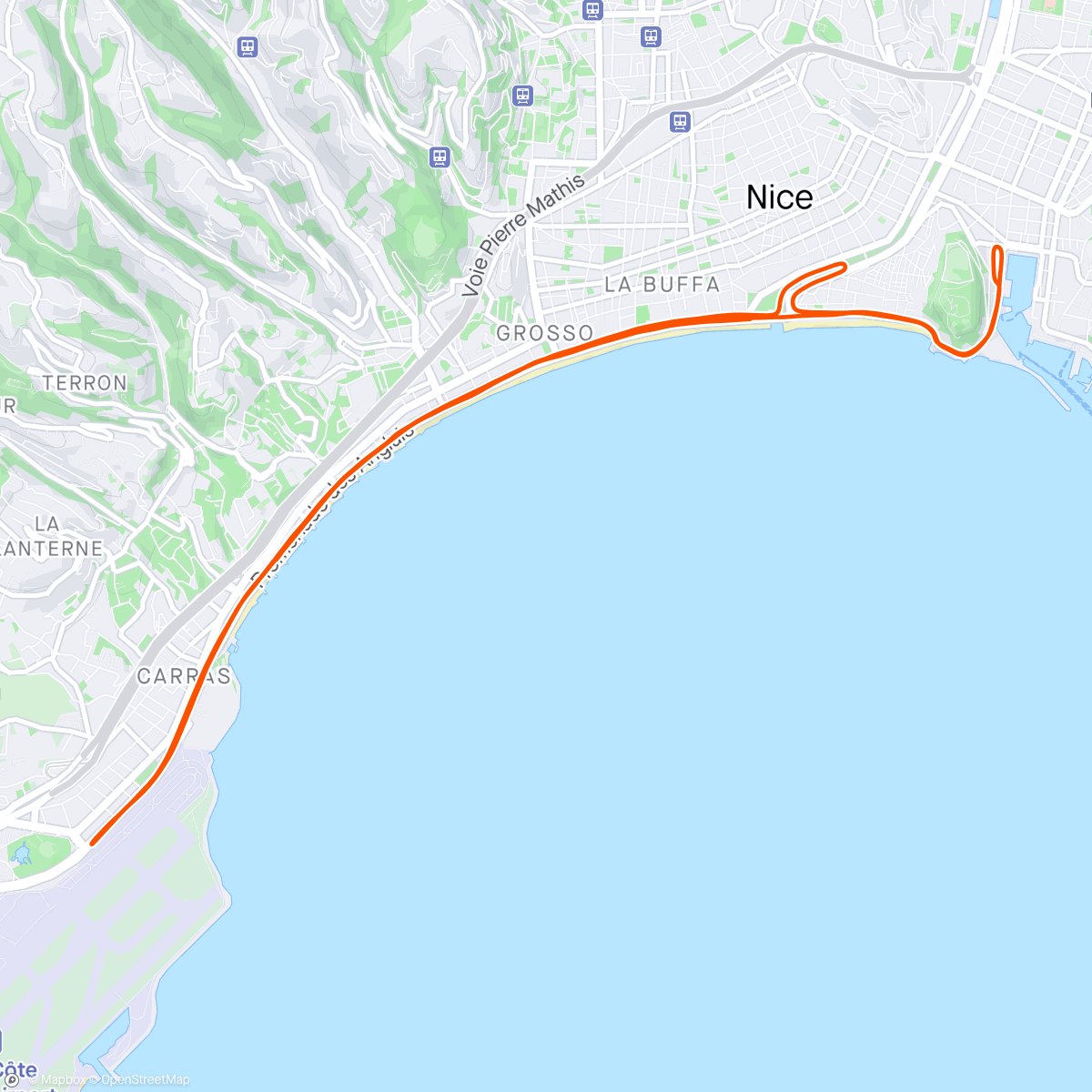 Map of the activity, Semi marathon Nice 🤙