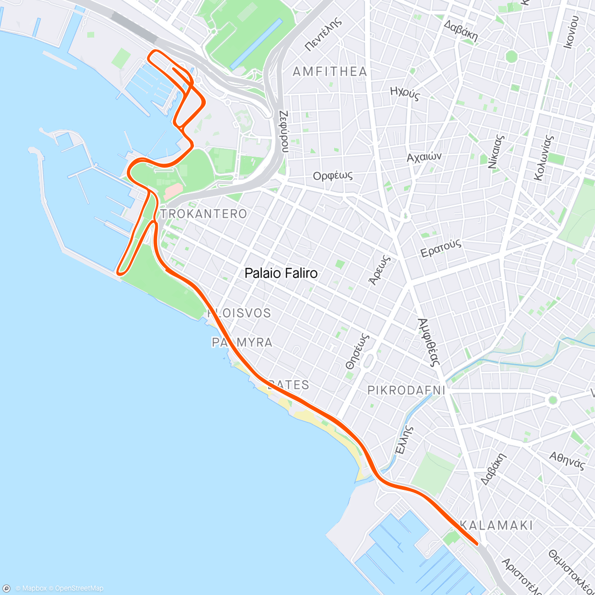 Map of the activity, Poseidon half marathon