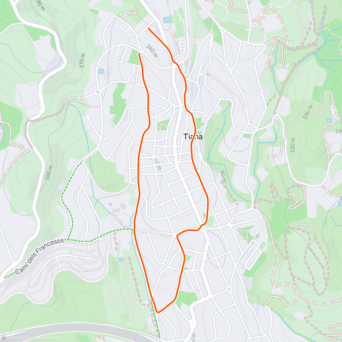 Map of the activity, Lunch Hike