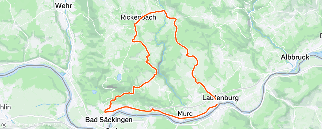 Karte der Aktivität „Mittagsradfahrt”