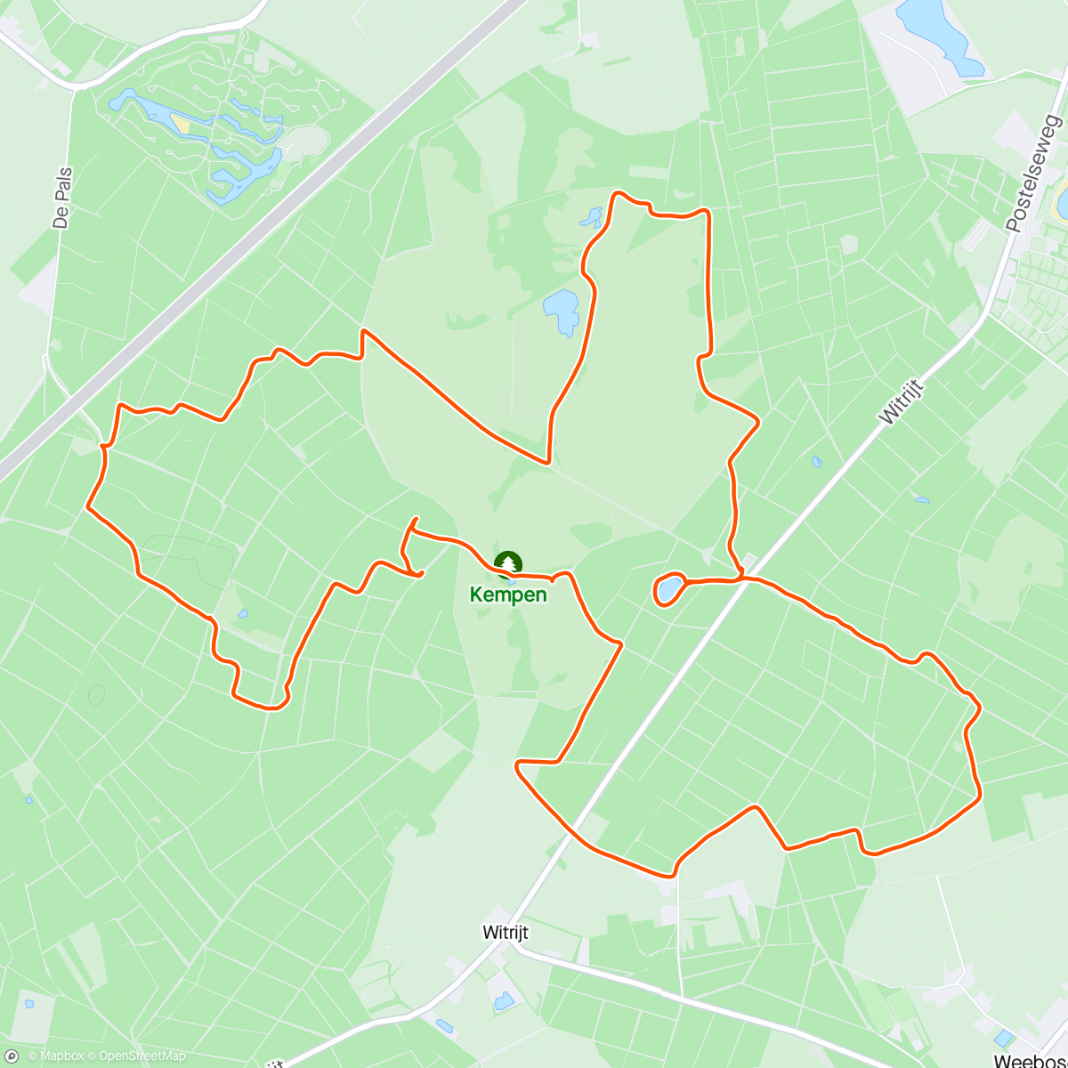 Map of the activity, Cartierheide Kempen Hike