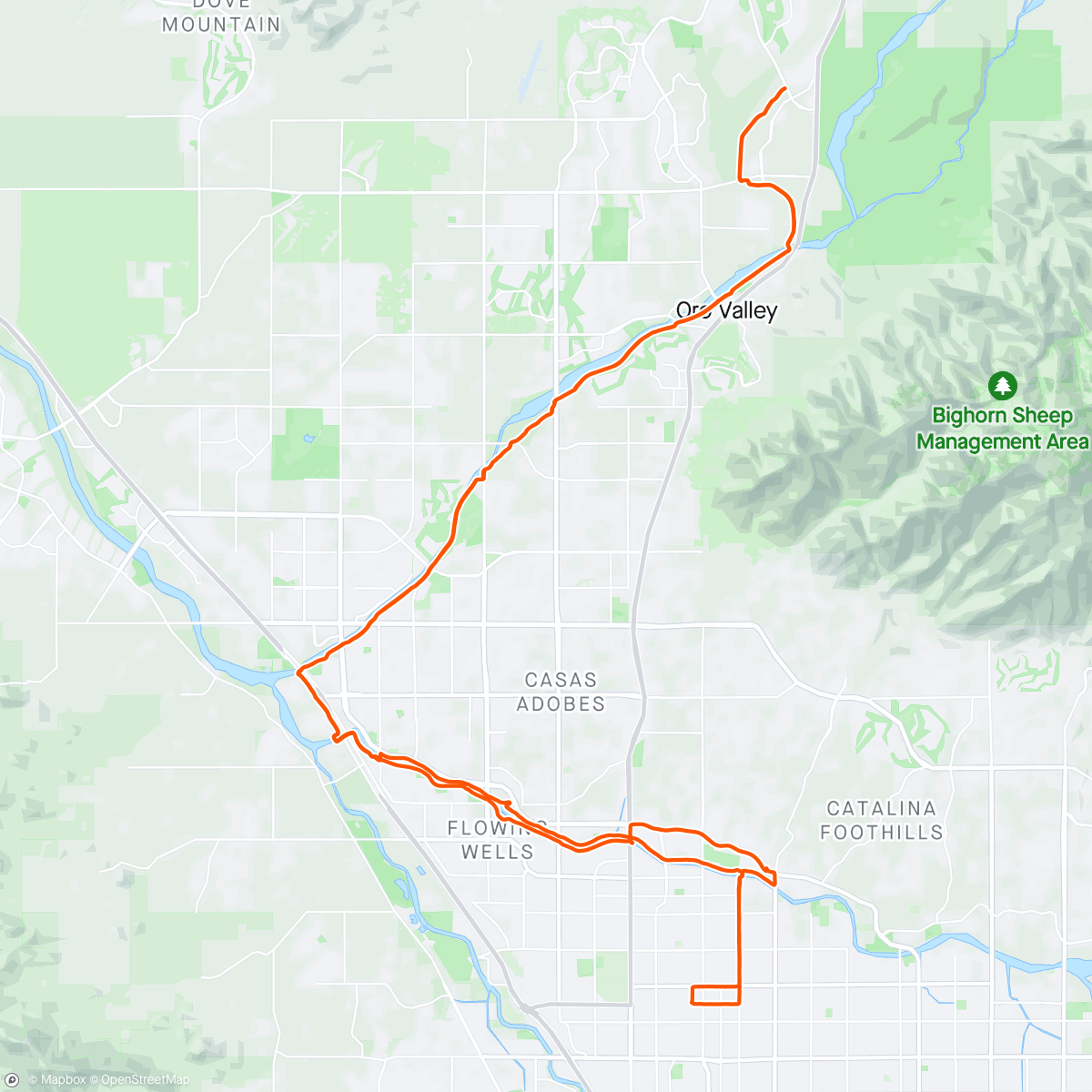 Map of the activity, Tucson AM Chill Spin w/Adam