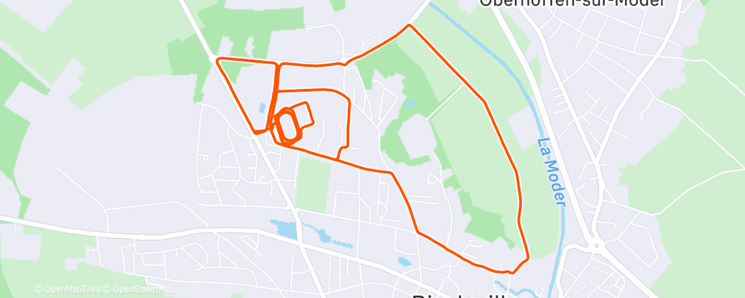 Map of the activity, Course à pied dans l'après-midi