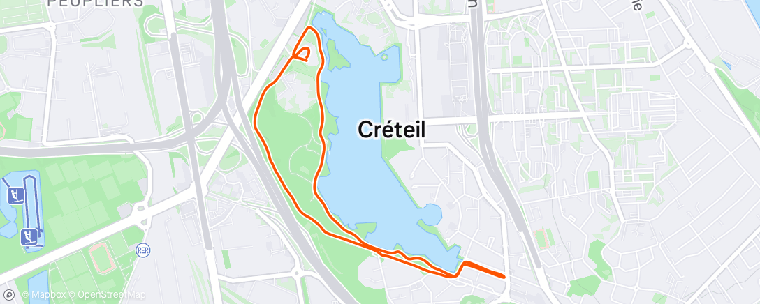 Mapa da atividade, Afternoon Run Créteil