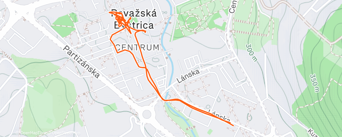 Map of the activity, Afternoon Walk