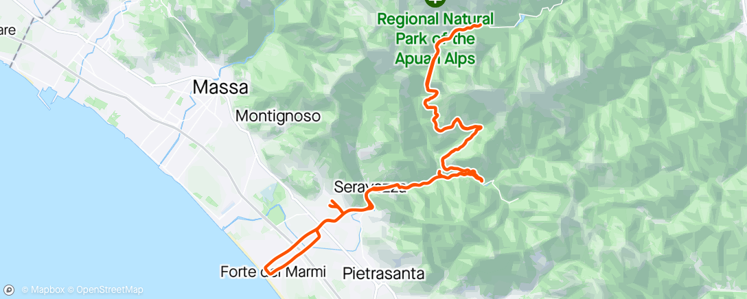 Karte der Aktivität „Tre Fiumi Forte Dei Marmi”