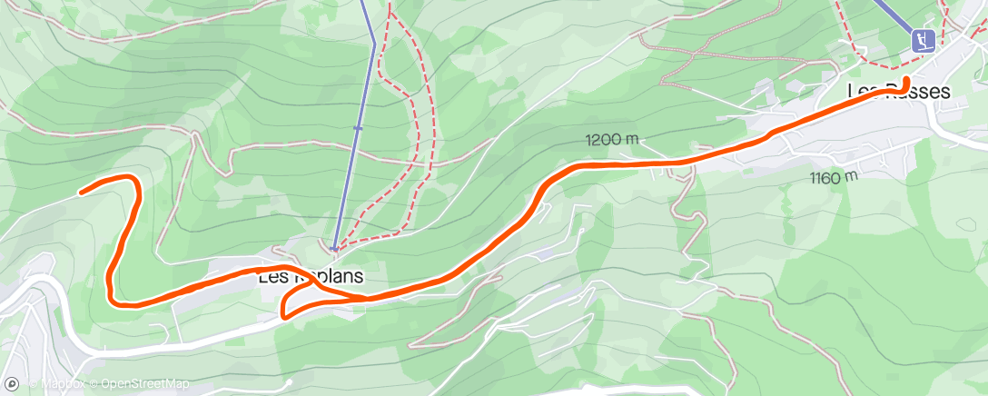 Map of the activity, Les Replans - Course à pied le midi 🏃‍♂️