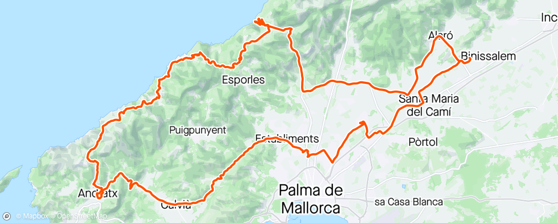 Map of the activity, Dag 2 Mallorca tour